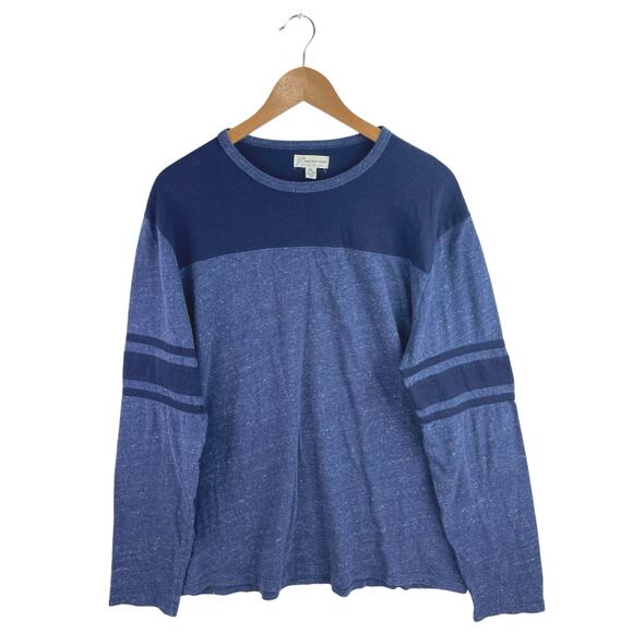 J.Crew Men's Navy Blue Colorblock Oversized Long Sleeve T Shirt Tee Top Size XL - Picture 1 of 4